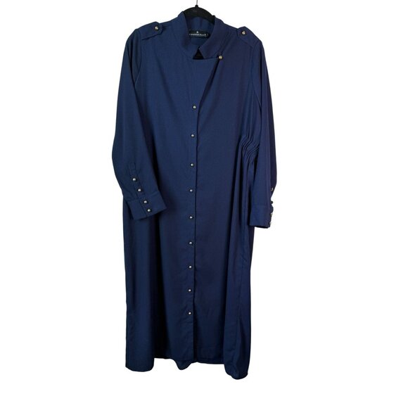 Tuckernuck Shirt Dress Pomander Place NWOT Anderson Midi Admiral Blue XL Preppy - Picture 5 of 11